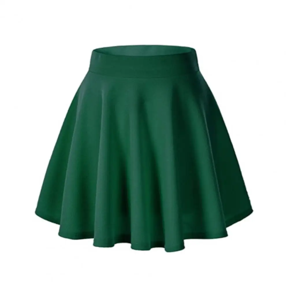 

Women Basic Skater Skirt High Waist Solid Color A-Line Mini Short Skirt saias femininas