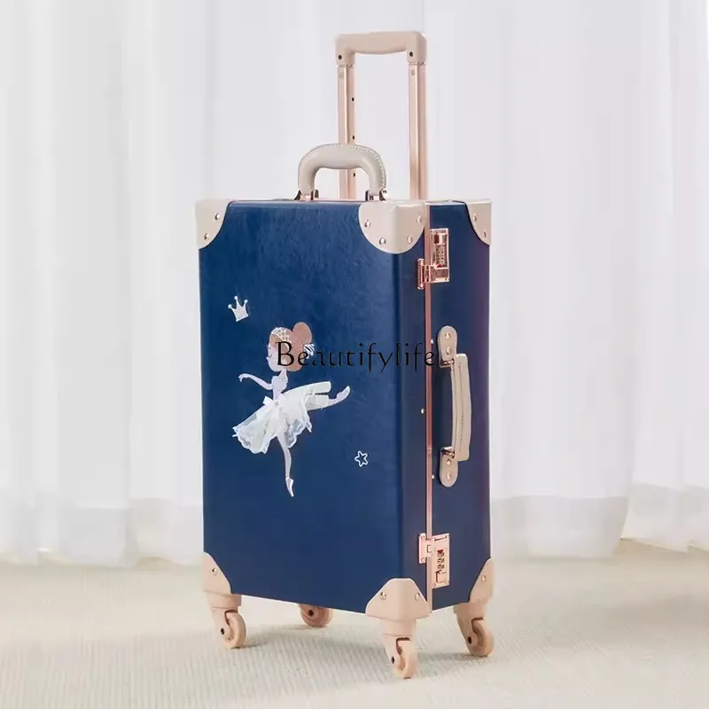 Retro Luggage Boarding Bag Password Trolley Travel