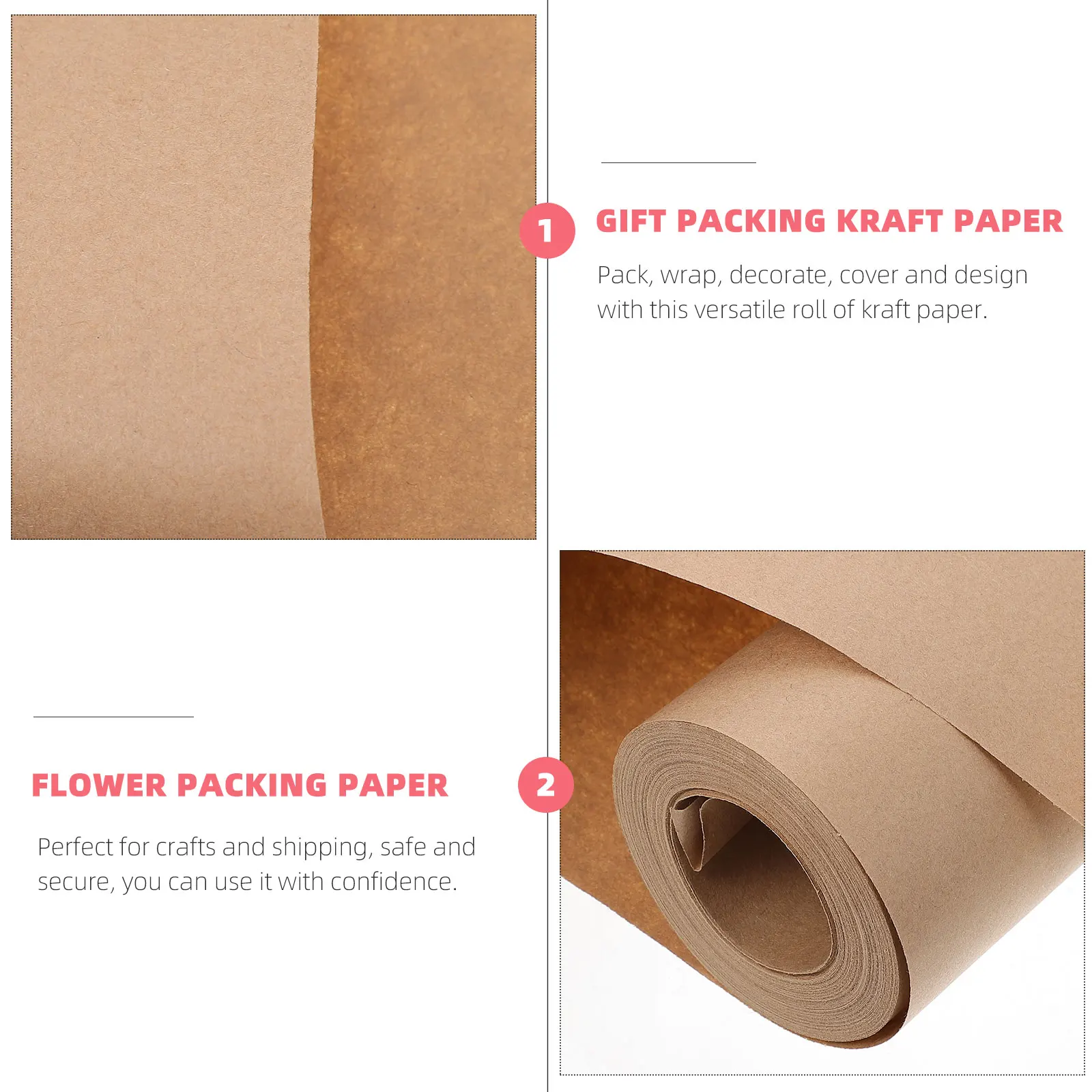 

Kraft Paper 50Mx60CM Brown Wrapping Gifts Boxes Flowers Tea DIY H Paper Making Flowers Cranes Cut Decoration Safe Secure