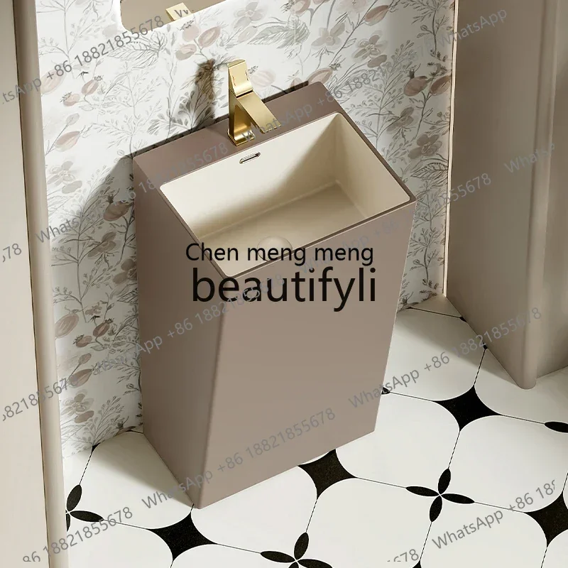

New arrive Small apartment, quiet wind column basin, bathroom integrated ceramic washbasin, European retro style