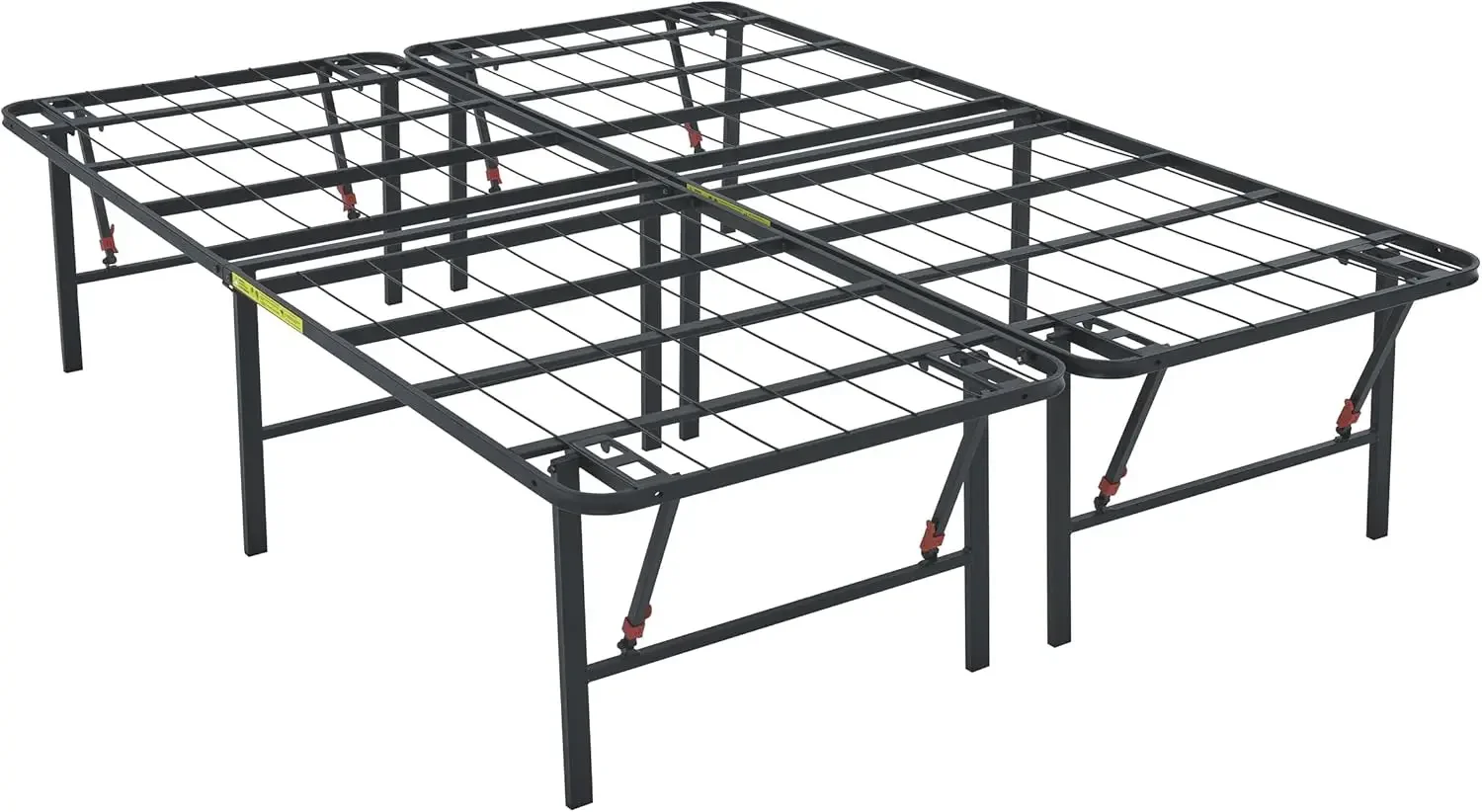 Basics Foldable Metal Platform Bed Frame with Tool Free Setup, 18 Inches High, Sturdy Steel Frame, No Box Spring Needed,