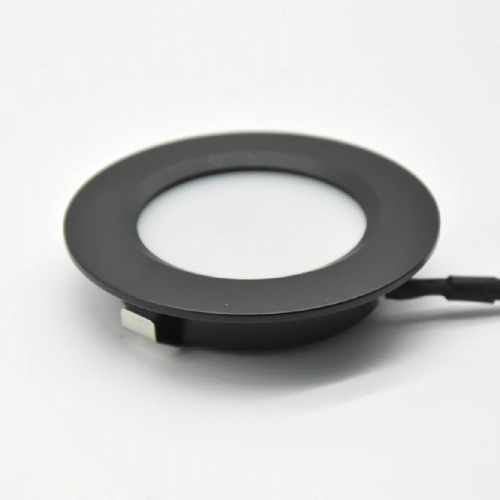 رقيقة جدا LED النازل 3 واط 5 واط 12 فولت 24 فولت تيار مستمر ضوء تحت الكابين 14 مللي متر سليم السقف مصباح التوقف D55mm راحة المطبخ الطعام الإضاءة