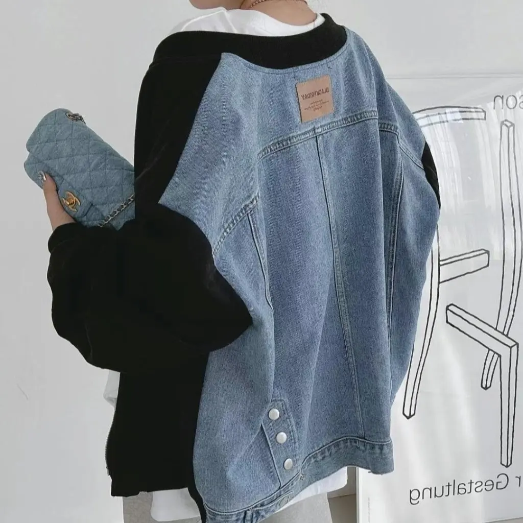 

Women's Loose Denim Jacket Spring New Design from South Korea Dongdaemun All-Matching Stitching Sense Fashion Outerwear