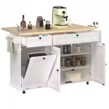 1.11 60″ Rolling Mobile Kitchen Island