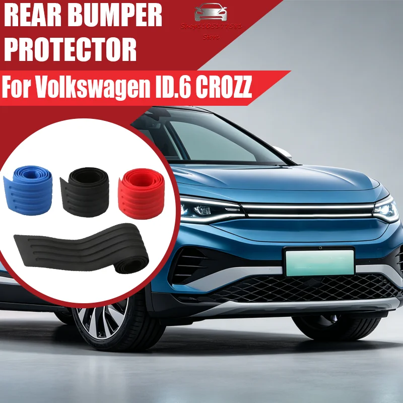 

For Volkswagen ID.6 CROZZ Car Trunk Door Sill Plate Protector Anti-Scratch Rear Bumper Guard Rubber Mouldings Pad Trim