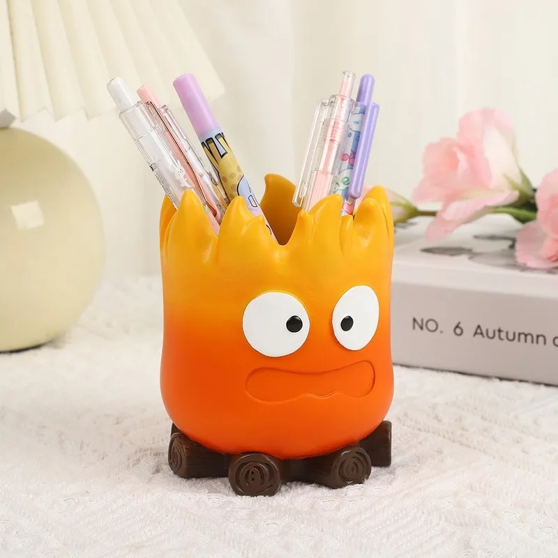 Cartoon Calcifer Flame Firewood Creative Entrance Home Living Room Porch Key Storage Tray Desktop Decoration Table Ornament Gift