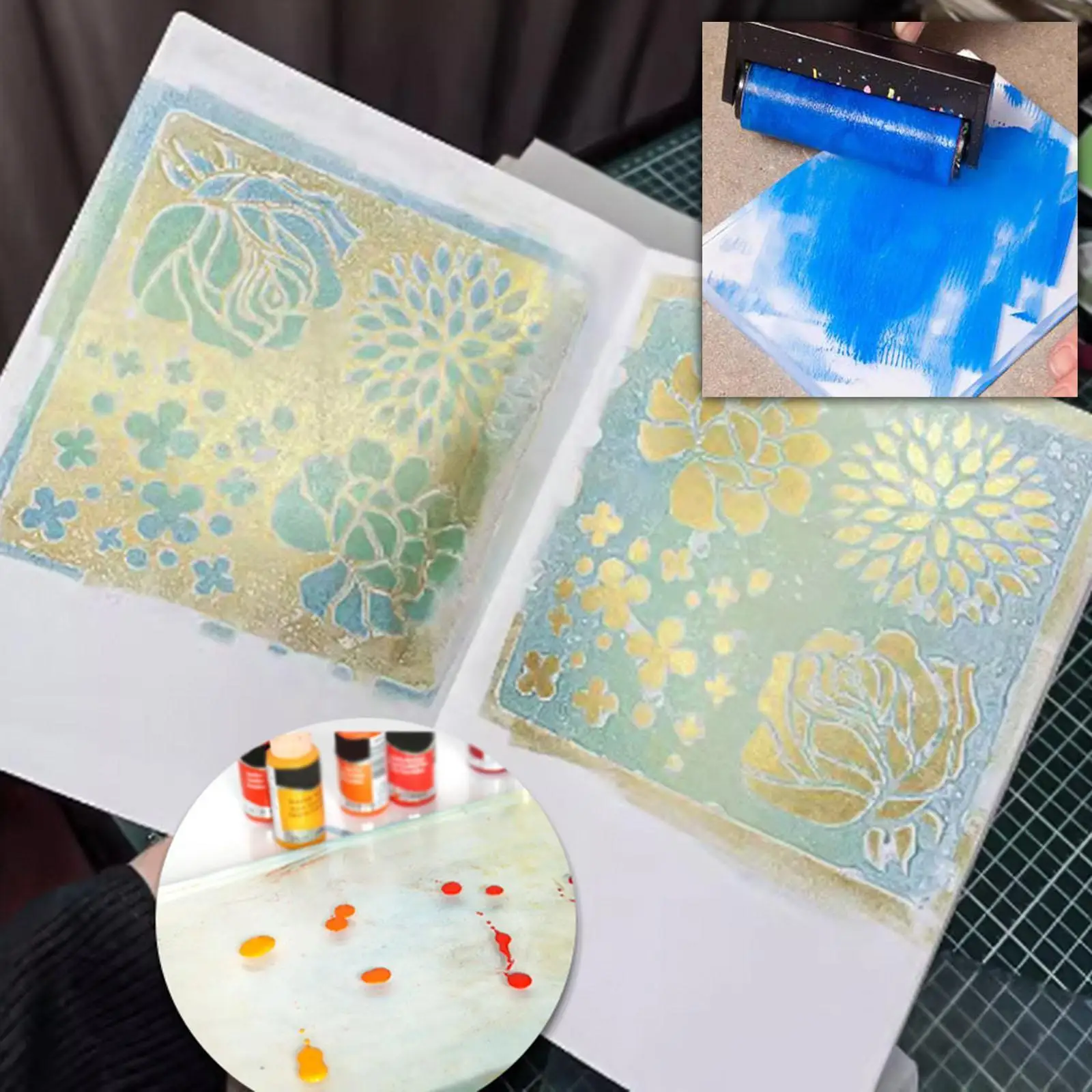 Gel Press Plate for Art Crafts Mixed Media DIY Printing Plate for Painting Plastic and Home Décor