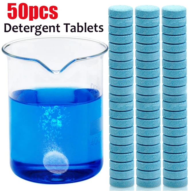 50 Concentrated Tablets Detergent Car Windshield Cleaning Effervescent Tablets Home Toilet Window Glass Wiper Cleaner Tablet