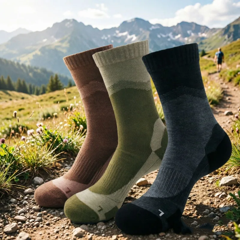1 Pair Light 70% Merino Wool Sports Trekking Socks 4 Colors
