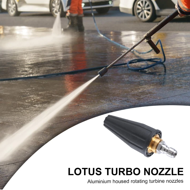 Pressure Washer Tips Turbines Nozzle Pressure Washer 1/4 Quick Connection 3600PSI Rotating 360 Pressure Washer Nozzle