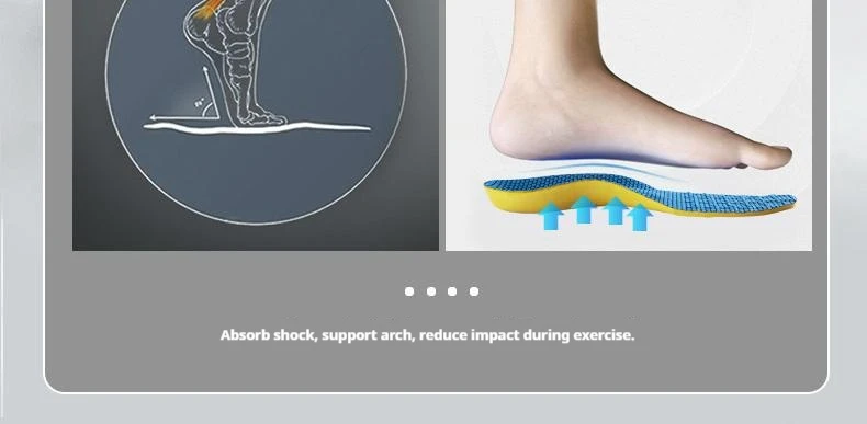 Fußgewölbe-Stütze, Sport-Einlegesohlen für Herren und Damen, orthopädische Einlegesohlen, stoßdämpfende und rutschfeste Schuhpolster, 2 Stück/4 Stück. – Detail 7