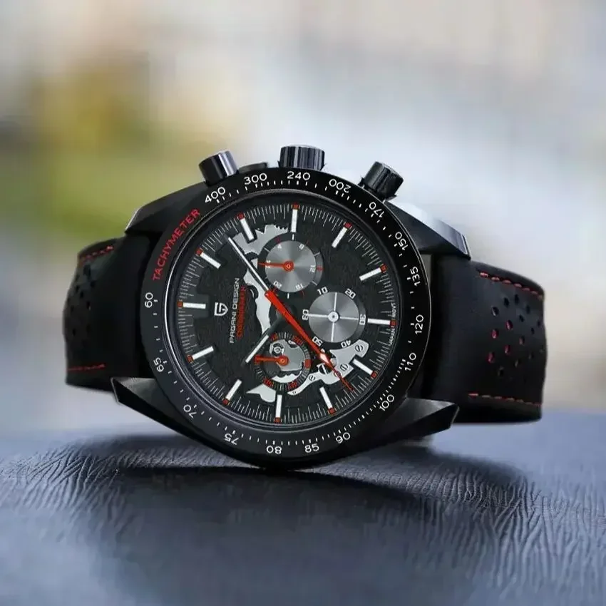 PAGANI DESIGN Moon Dark Men\'s Watches Luxury Quartz Watch For Men Skeleton Sport Chronograph AR Sapphire glass Wrist Watch Men