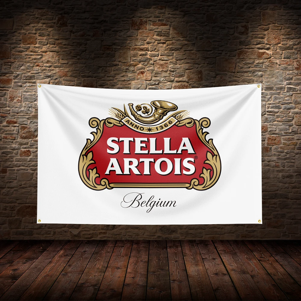 3x5 Ft S-Stella Artoiss  Flag Polyester Printed Beer Wines Flags for Room Garage Decor