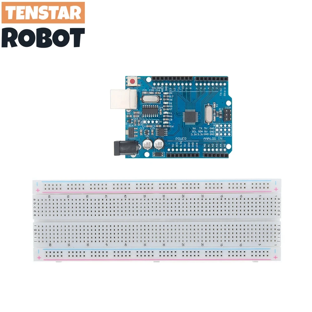 Electronic Starter Kit for Uno R3 Breadboard Basic Simple Learning Kit Sound Water Level Humidity Distance LED Contro