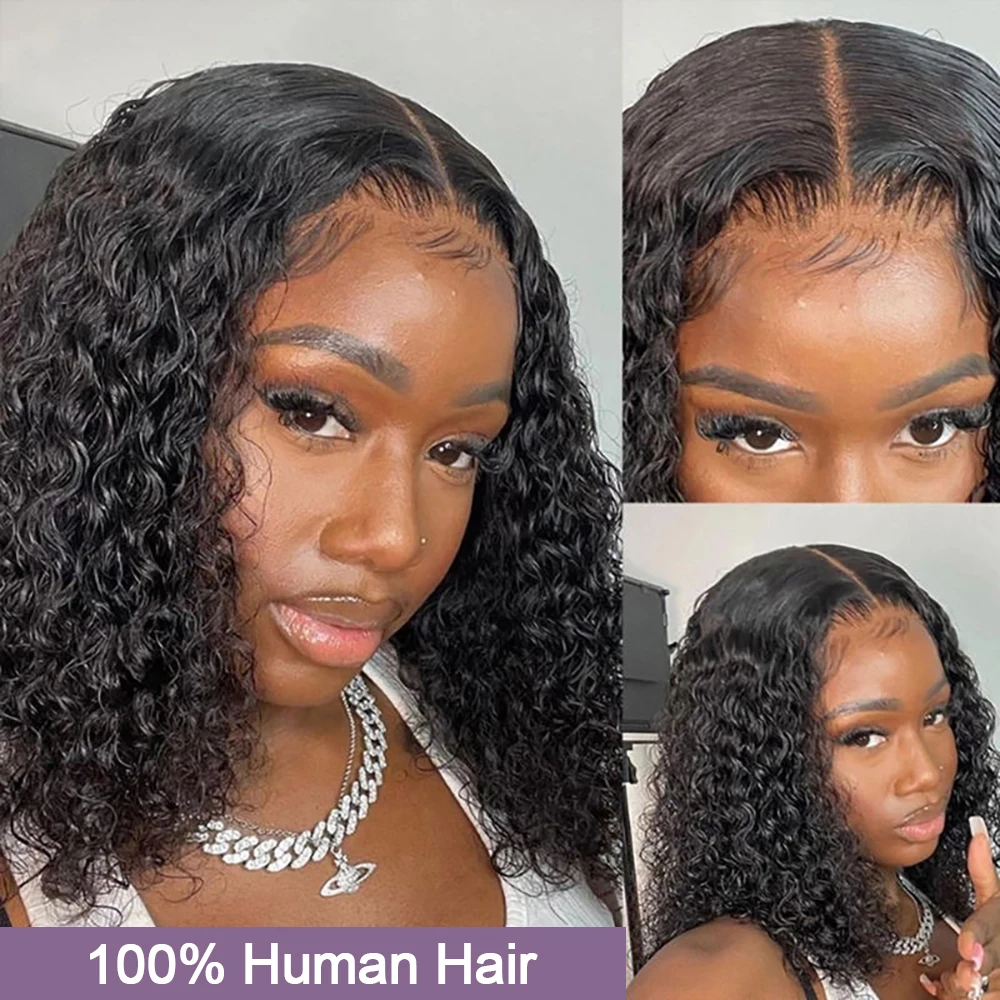 عابث قطع شعر مستعار شعر مستعار مجعد شعر الإنسان 100% الباروكات بوب شعر مستعار موجة المياه شعر الإنسان متعدد فراق الشعر الخام Hd شعر مستعار دانتيل 13 × 4 شعر الإنسان #2