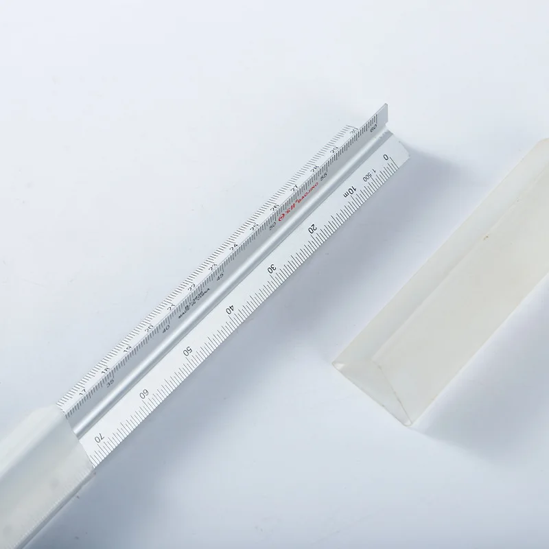 15cm Aluminum Triangular Scale Ruler - Student Architectural Measuring Tool for Drawing & Engineering