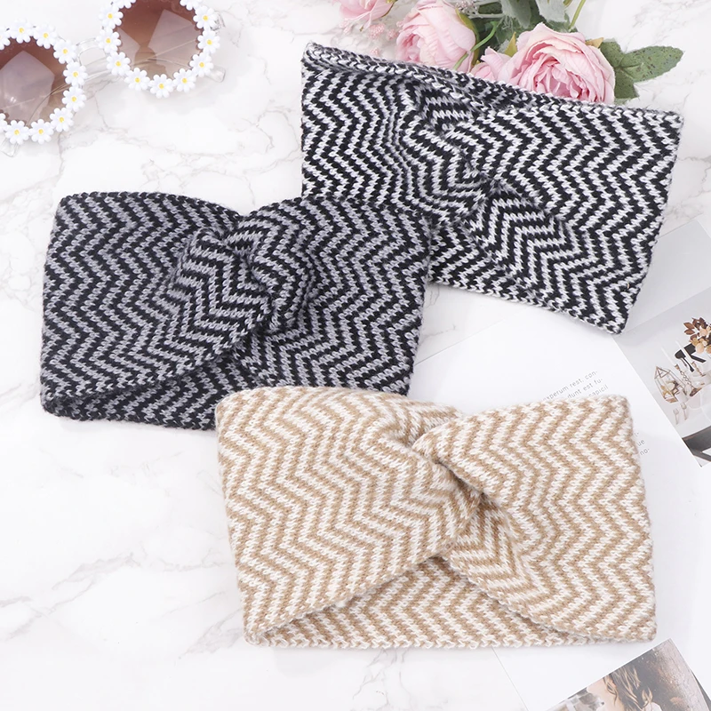 

Hot Sale Wide Knitting Woolen Headband Winter Warm Ear Women Thicken Turban Hair Accessories Girl Hair Band Headwraps Ear Warmer