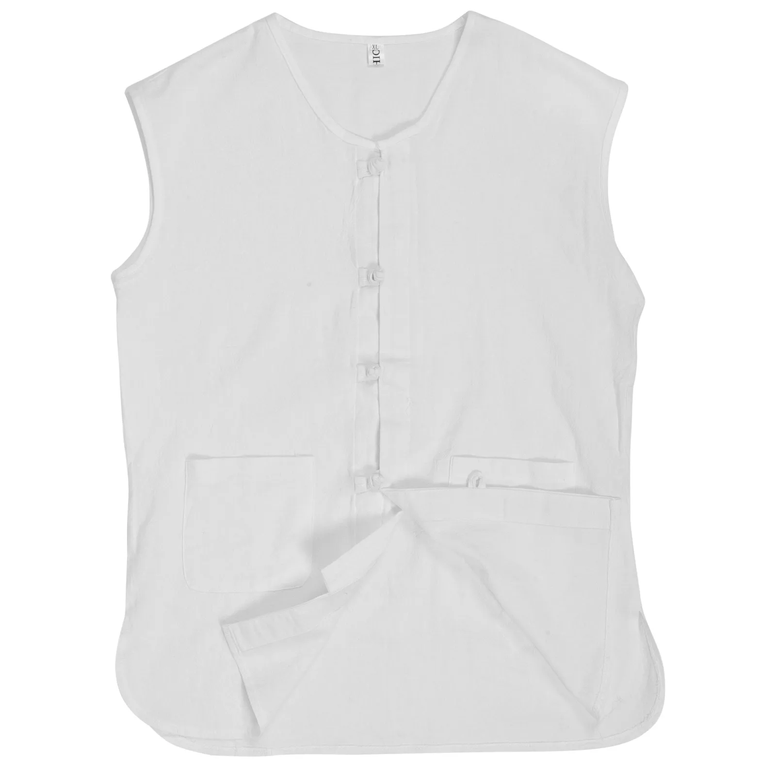 

Men Summer Chinese Style Sleeveless Breathable Loose-Fitting Undershirt For Men Xl Size Linen Vest Soft Vest Men'S Striped Shirt