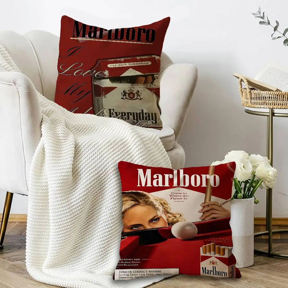 Cigarette M-Marlboros Pillow Cushion Cover Pillowcase Living Room Sofa Home Decor Customized