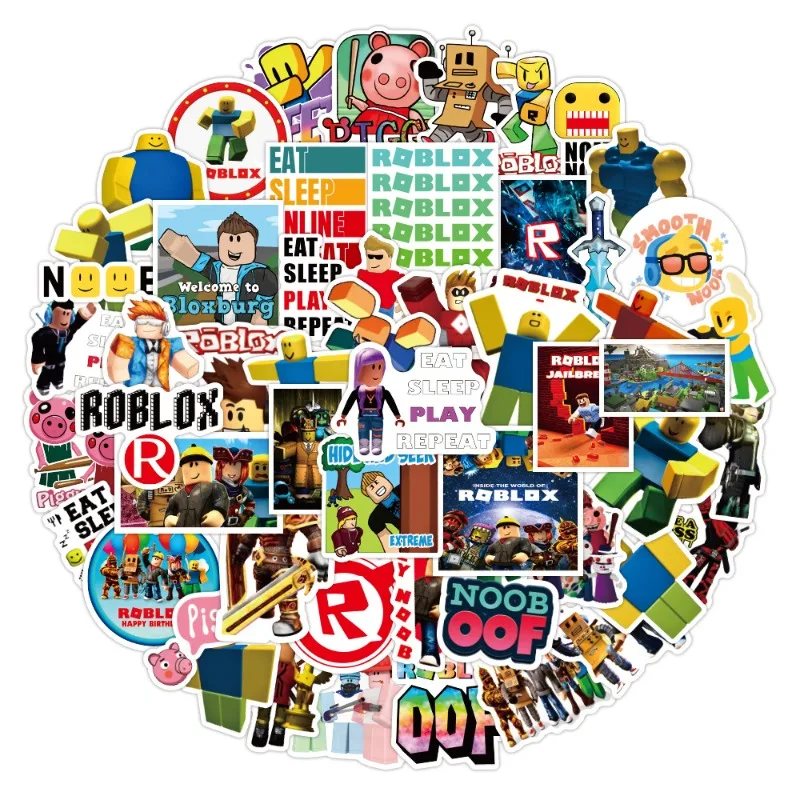 53 قطعة/المجموعة ROBLOX ملصقات قوس قزح أصدقاء الكتابة على الجدران الديكور المحمول التزلج خزانة الأمتعة ملصق مضاد للمياه هدية حفلة