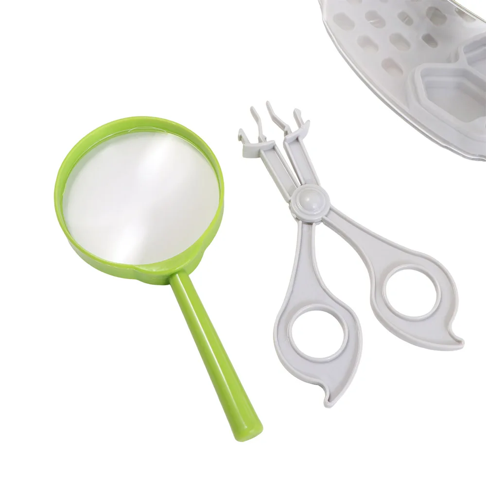 5X Magnifying Glass Insect Observation Box Kit Adjustable Straps Breathable Reptile Observing Container Anti-escape Transparent
