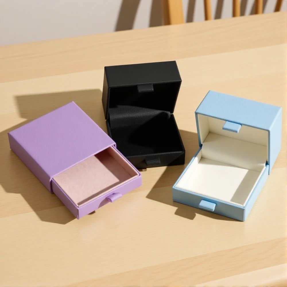 Pull-out Jewelry Box High-end Exquisite Gift Box Necklace Earrings Ring Storage Case Drawer Jewelry Packaging Box Wholesale