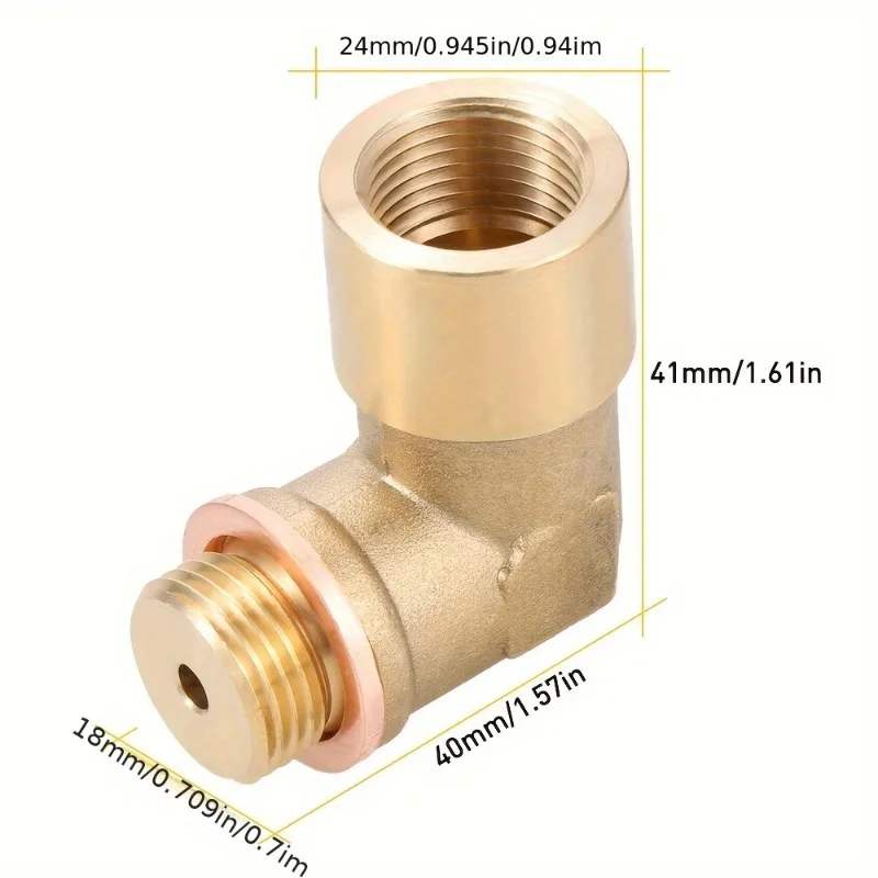 1PC M18 X 1.5 Brass Fitting Universal Connector Plug Kit Exhaust 90 Degree O2 Oxygen Sensor Spacer Extender Tools