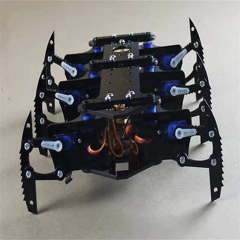 Robô aranha de seis pés/6 pés/um conjunto completo de acessórios de suporte de servos robô de controle remoto + 12 peças servo