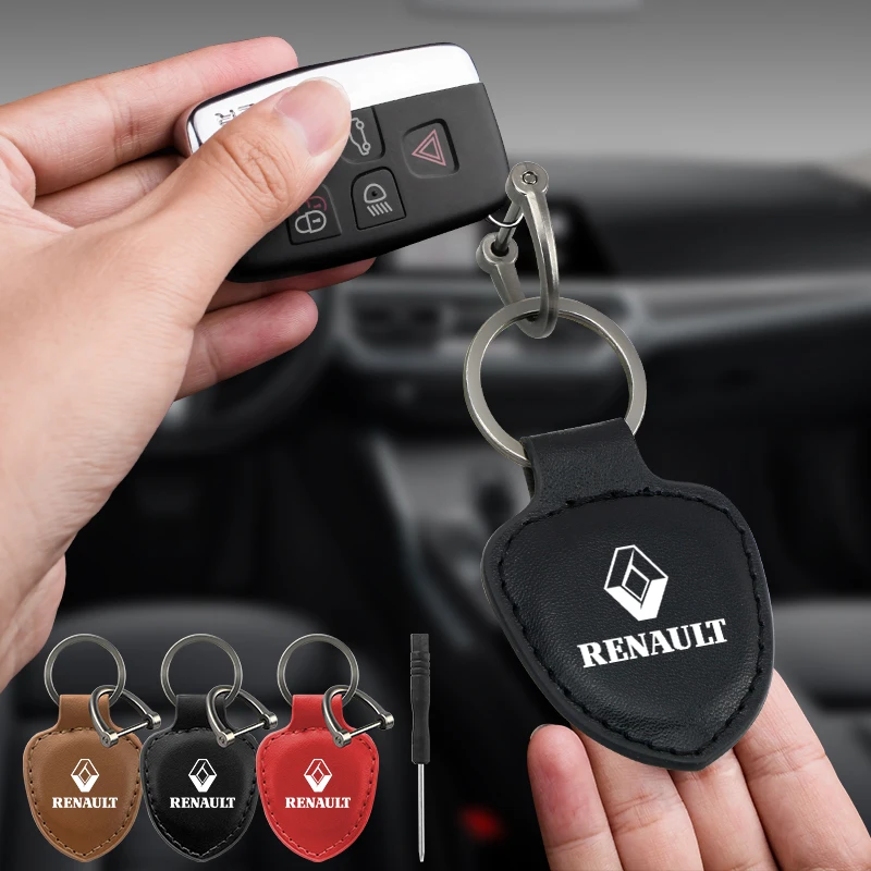 Leather Car Fashion Styling Keychain Car Key ring For Renault Sport Duster Megane 2 3 4 IV Clio Fluence Logan Car Key chains