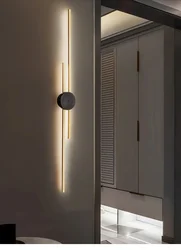 Light Luxury Minimalist Bedroom Led Bedside copper Wall Light Creative Long Aisle Living Room Tv Background Wall Lamp