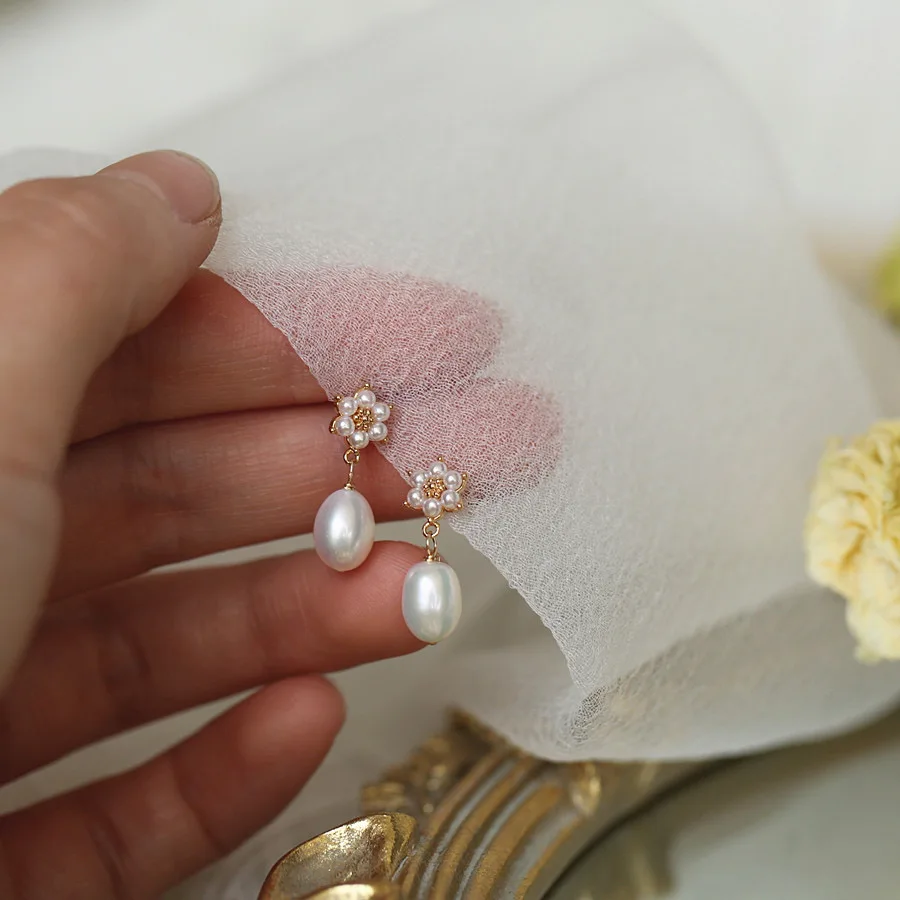 French Vintage Pearl Earrings Delicate Temperament Light Luxury Suitable For Women To Wear Jewelry Accessories