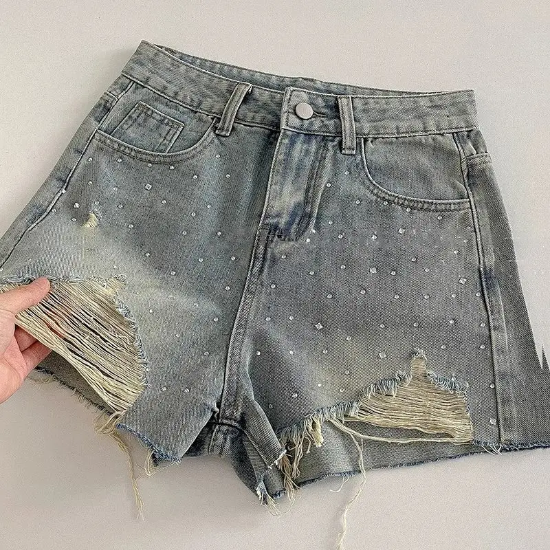 

Flash Diamond Denim Shorts jean shorts high waisted denim women biker shorts women clothing