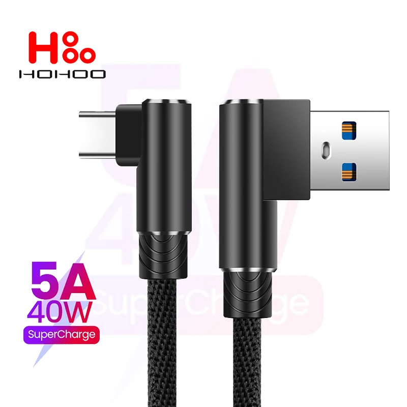 

5A L head Cable Type C Fast Charging Wire For Huawei P60 40 Mate 40 30 Pro Type-C Cable For xiaomi redmi K60 50 pro Fast cable