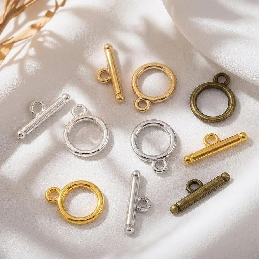 1/5/10/20/50/100pcs Pairs of Shiny Round OT Buckles, Connecting Buckles for Bracelets and Necklaces, Finishing Buckles, OT Buckl