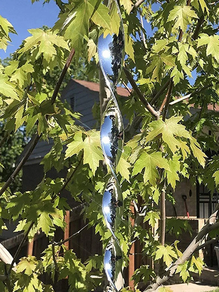 12pcs/set Bird Repellent Reflective Spiral Rotating Scare Rod for Balcony Garden