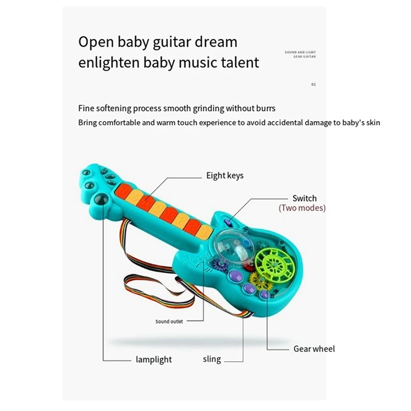 Musical Guitar For Toddlers, Musical Guitar With Flashing Lights And Sounds, Violin Played By Babies And Toddlers