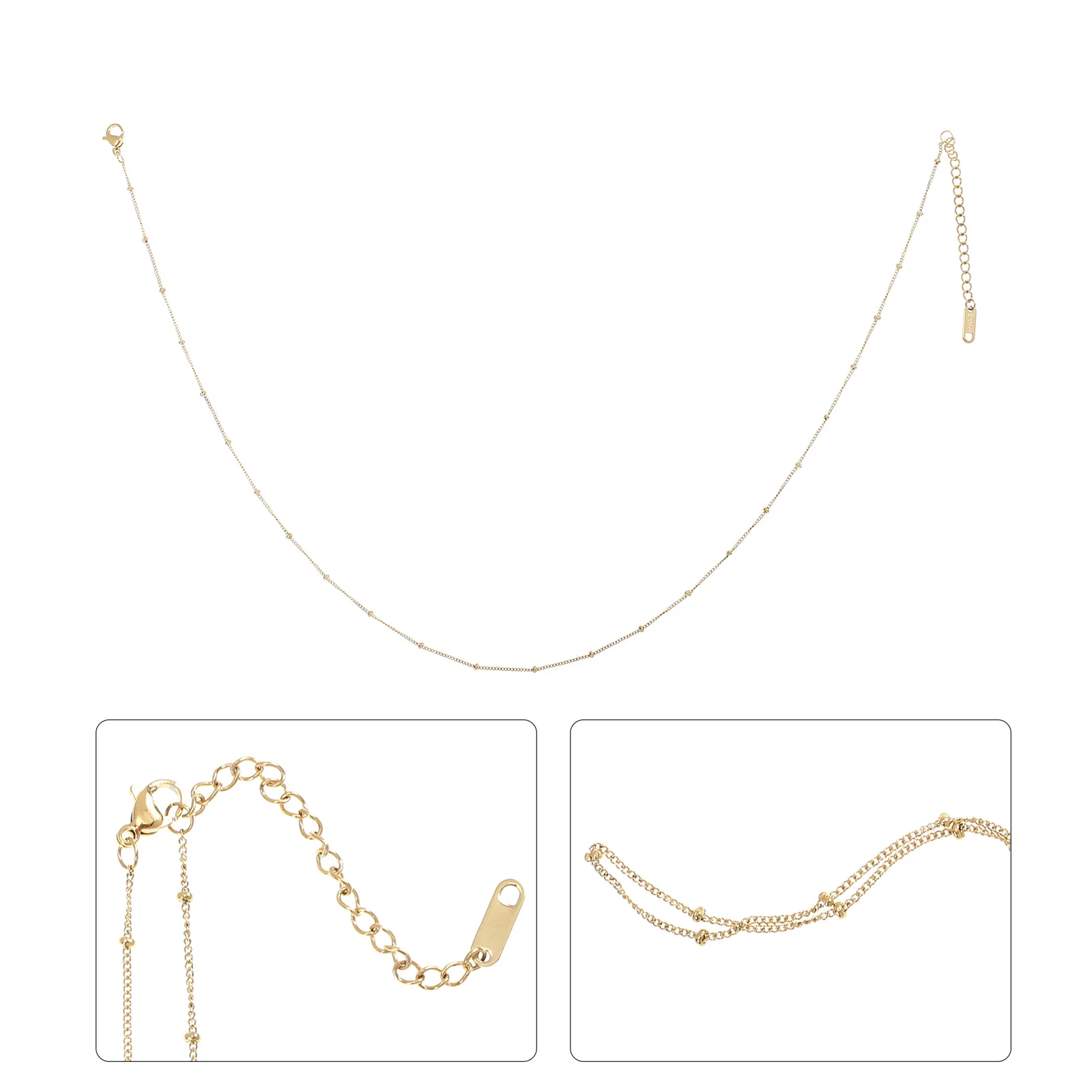 قلادة أنيقة مطرزة بالخرز، مجوهرات بسيطة للحفلات اليومية، سلسلة قمر صناعية بتصميم متين وصديقة للبشرة #3