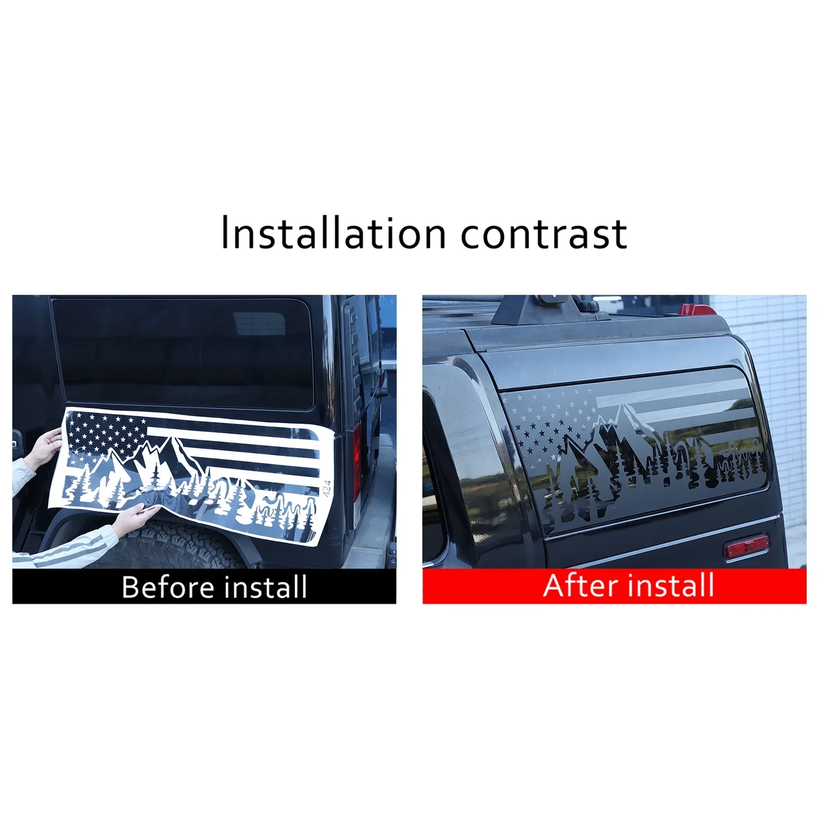 

For Hummer H2 2003-2009 H3 2005-2009 PVC Black Car Rear Window Windshield Graphic Decal sticker modification accessories