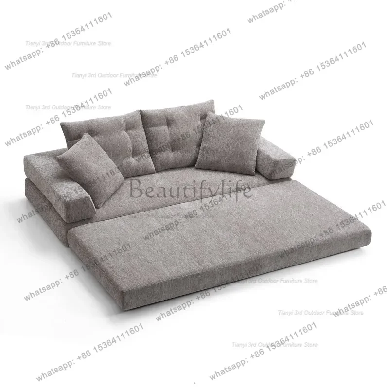 

Foldable Sofa Bed High Resilience Sponge Compact Design with Pillows Living Room Sofas Custom Furniture