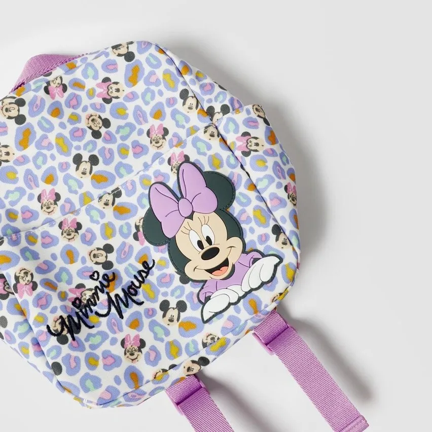 Disney Minnie Mouse Backpack Children\'s Backpack Multifunctional Cartoon Kindergarten School Bag Accessory Bags Cartoon Printed