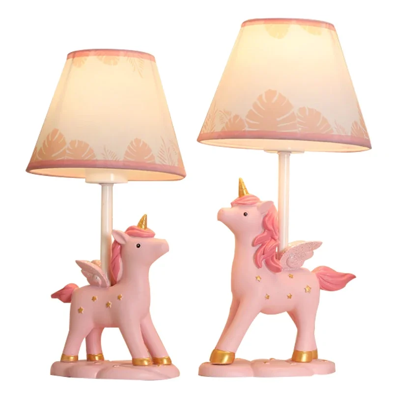 

Children's room cartoon table lamp Nordic creative Unicorn boys and girls dimming eye protection bedroom bedside lamp