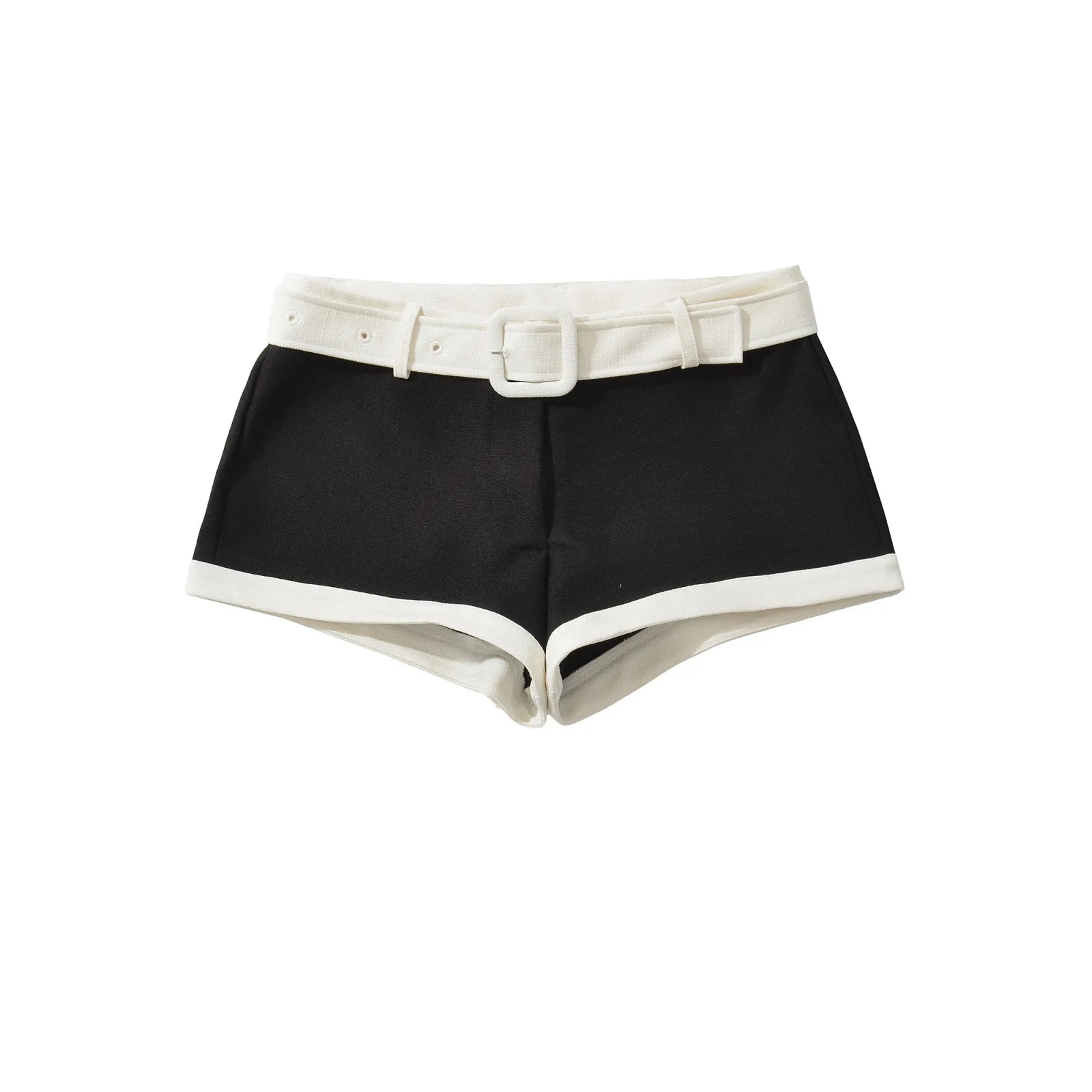 Puro desejo estilo na moda menina quente sexy cor-bloco shorts feminino 2025 verão novo cinto de cintura baixa hip-abraçando calças quentes casaul vkqt