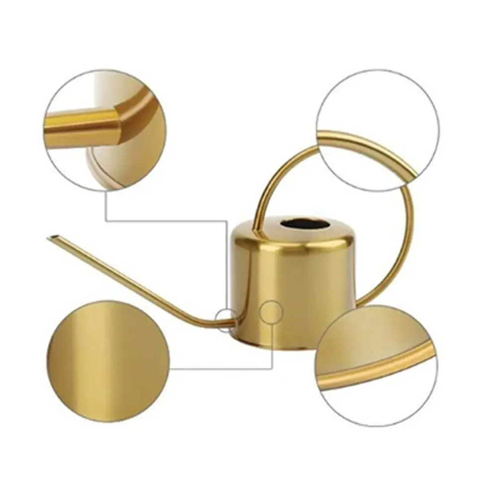 U جودة عالية 1.3L غلاية رش النبات سعة كبيرة صنبور طويل سقي وعاء مانعة للتسرب غير قابل للصدأ مسقاة حديقة أداة