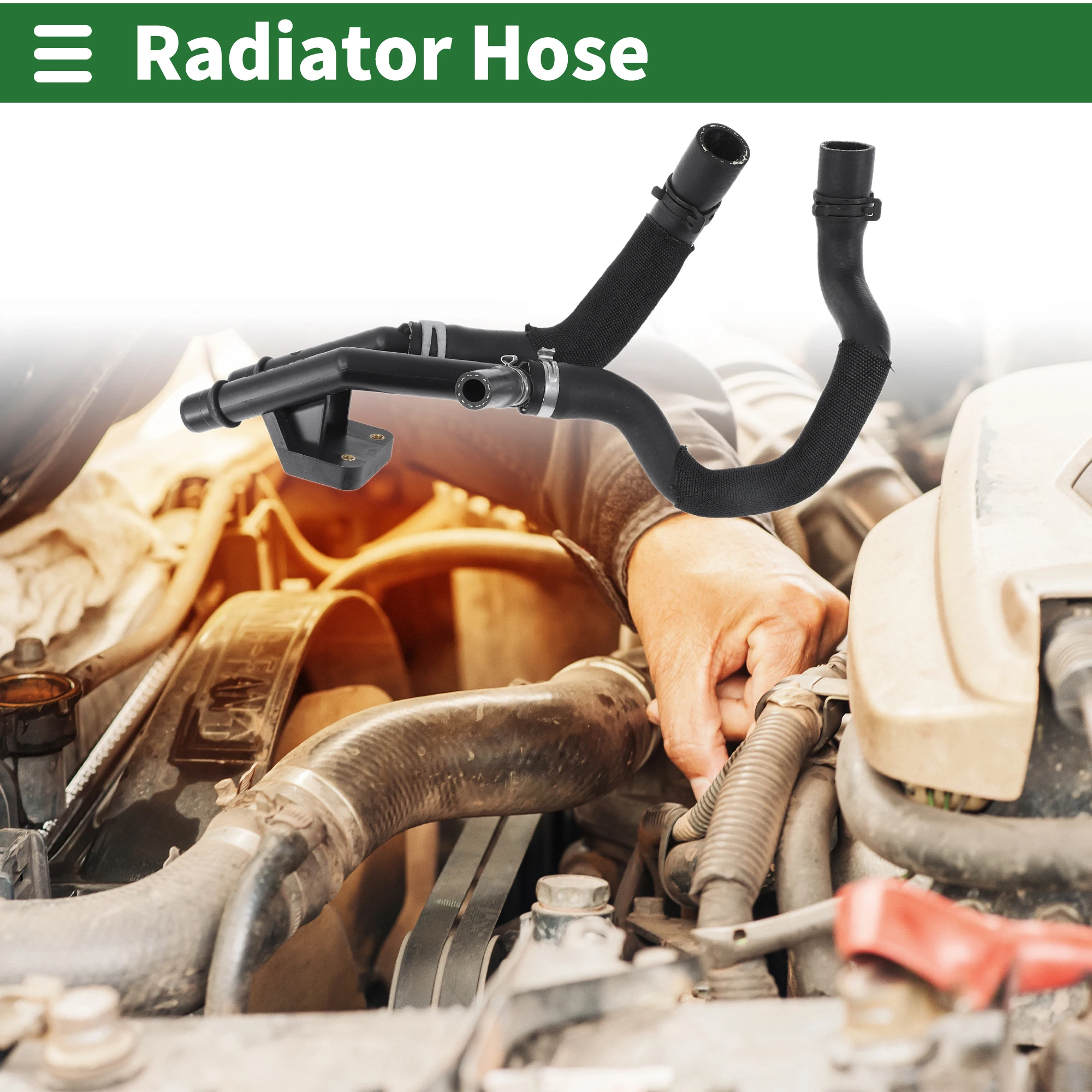 UXCELL خرطوم المبرد سخان خرطوم رقم LR022730 لاند روفر رينج روفر 2010-2019 المطاط الأسود 1 قطعة خرطوم المبرد