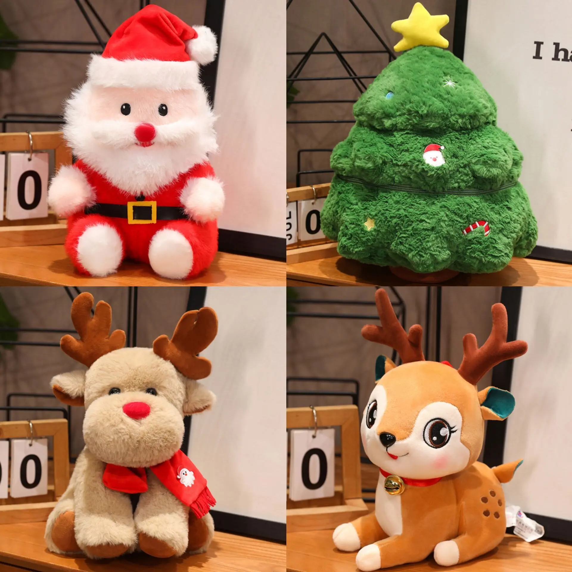 

Happy Christmas tree doll plush toys Christmas pillow old Elk doll Christmas Eve children's gift