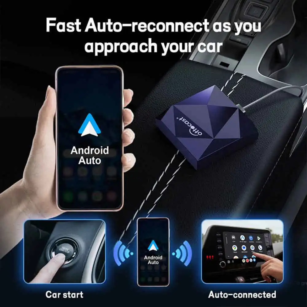 OTTOCAST A2Air-Adaptateur automatique Android sans fil, dongle USB pour téléphone Android, accessoires de voiture pour HAVAL, Ford, Buick, Mazda, Renault