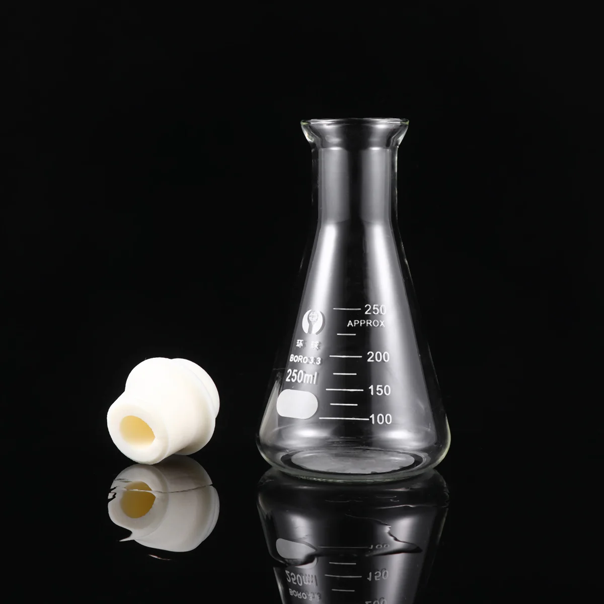 Iplusmile Laboratory Set Erlenmeyer Flask Scientific Glass Flask Narrow Mouth Erlenmeyer Flask Rubber Stopper