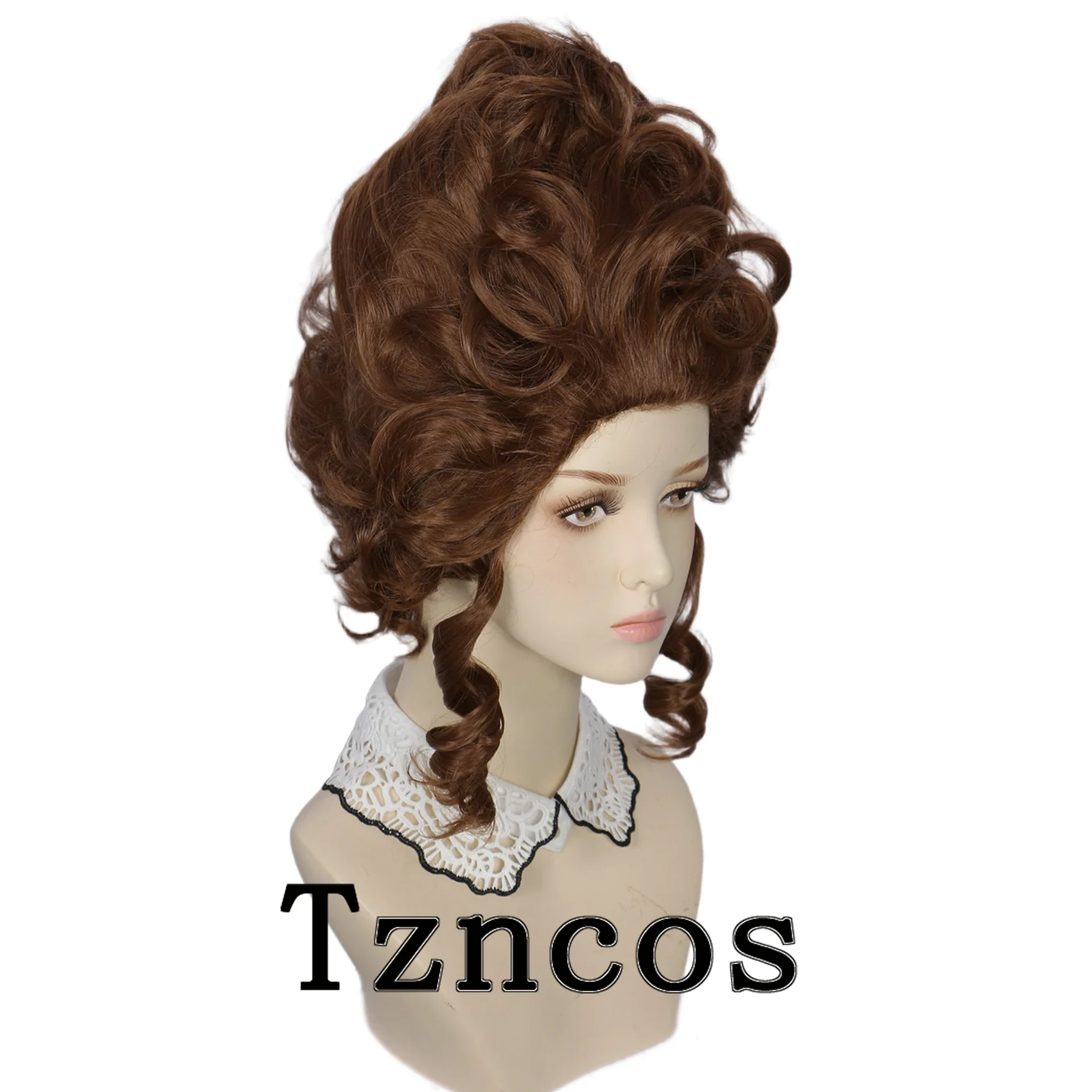 Tzncos Peluca de princesa estilo siglo XVIII, peluca de panal de Reina marrón para pelucas de Cosplay de Halloween