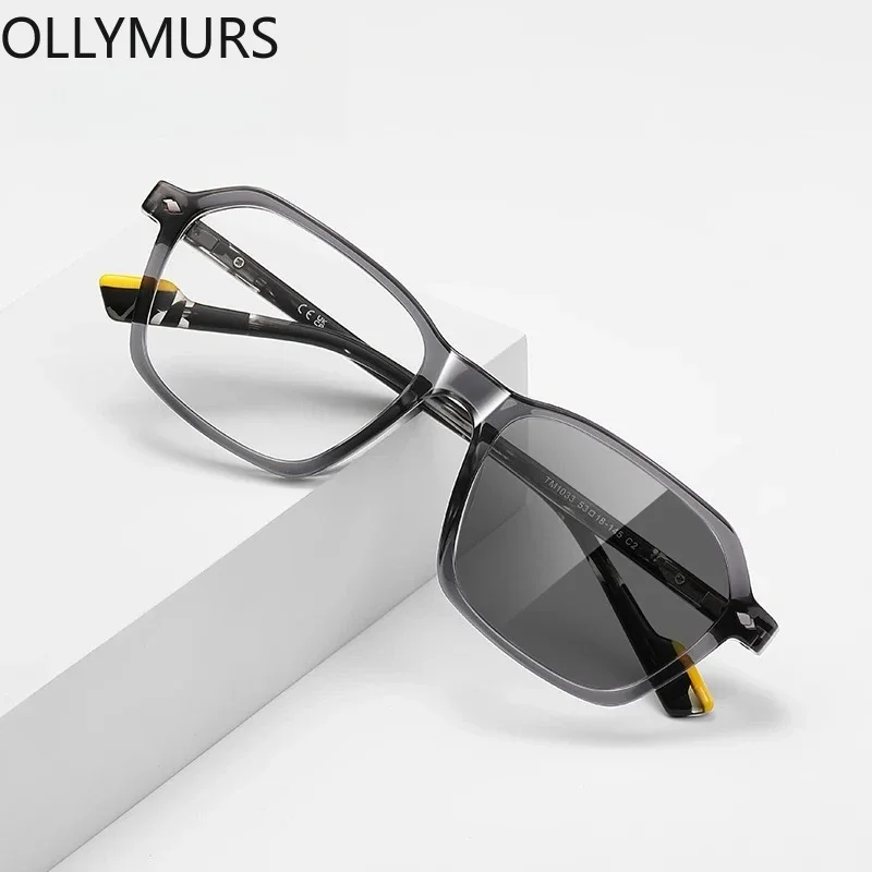 

KIZN New Fashionable Retro Square Frame Design Men's Anti-Blue Light Photochromic Glasses Customizable Prescription LS224