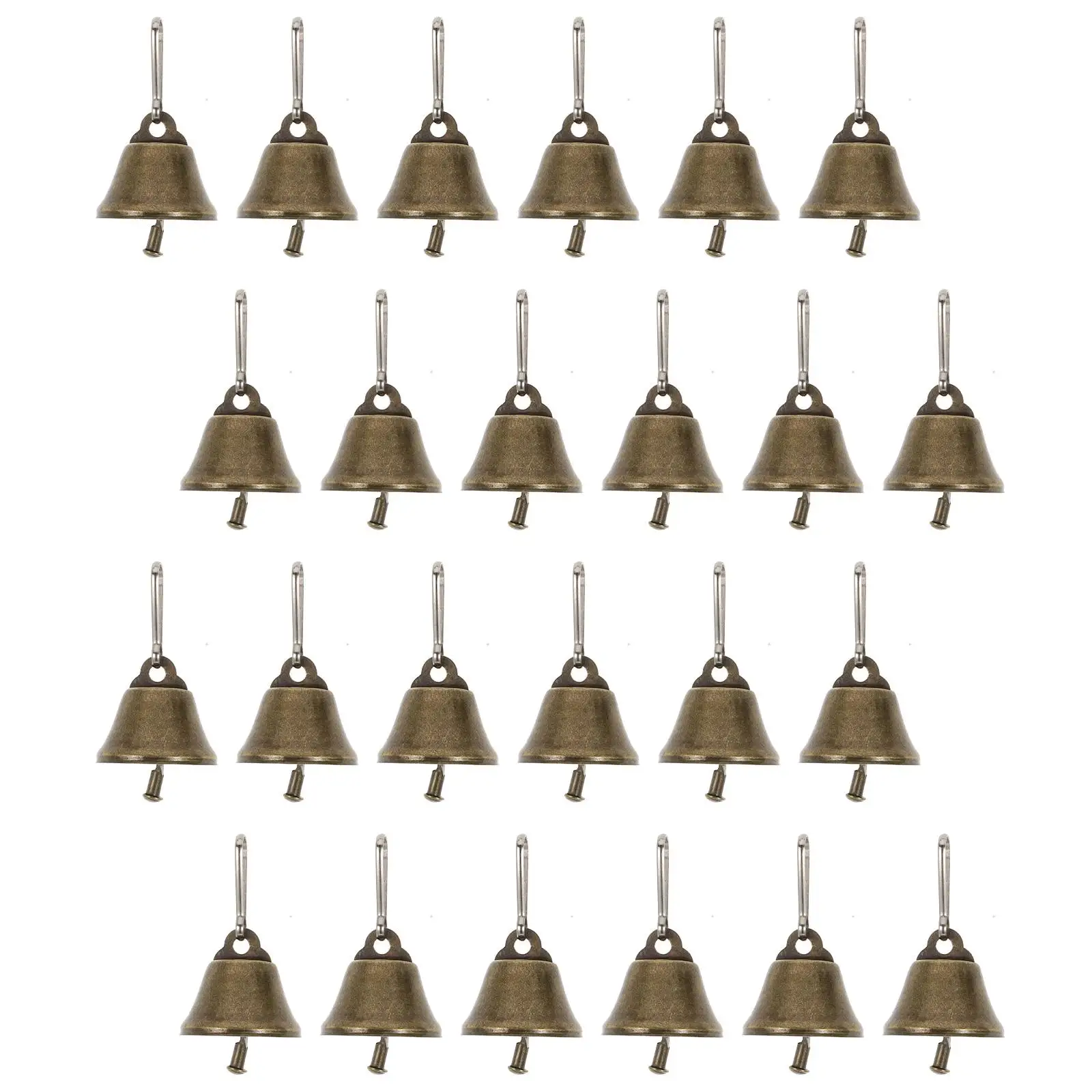 

25 Pcs Small Bell Pendant Copper Metal Alloy Christmas Hanging Crafts Xmas Tree Car Key Decor Practical